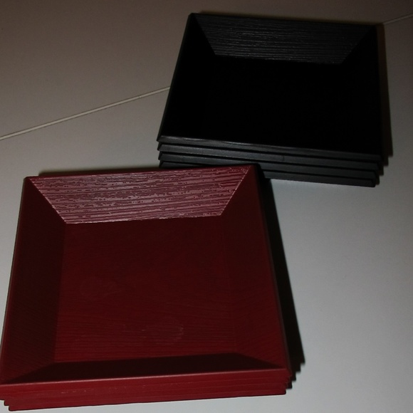 Japanese lacquerware square sauce dishes - Picture 2 of 8